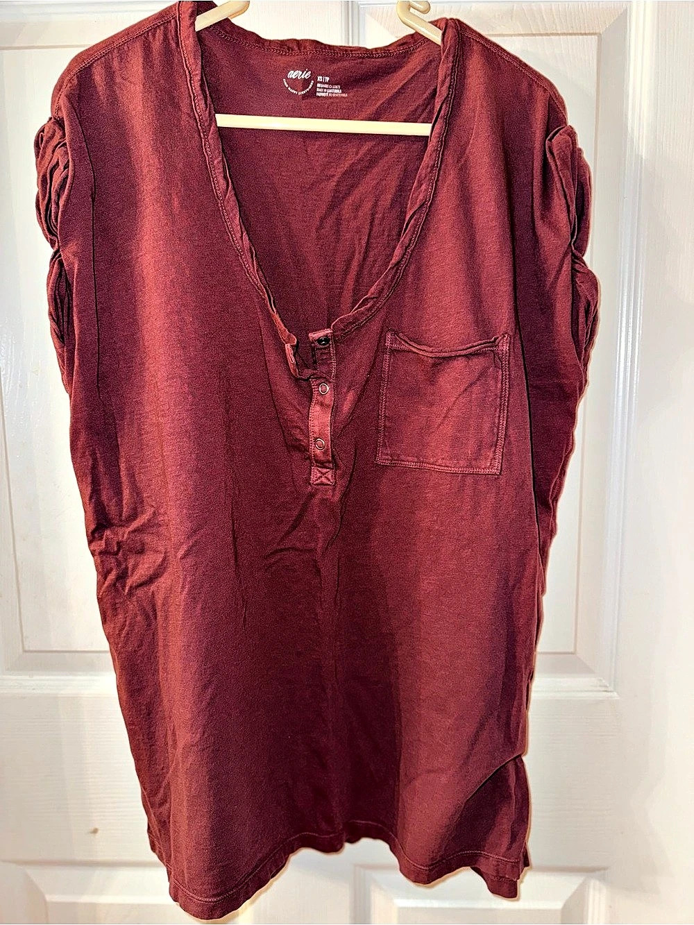 aerie Burgundy Sleeveless Tunic Size XS Like New